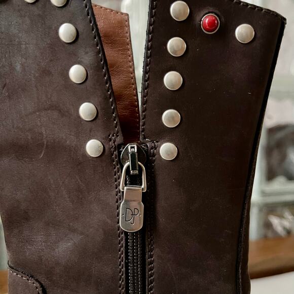 Donald J Pliner Western Couture Collection Noel Brown Boots 6.5 - Picture 4 of 10